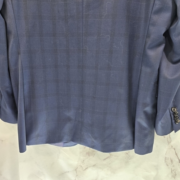 Ted Baker Blazer Mens 42 R Navy Plaid Wool Sport Coat Suit Jacket Jay Windowpane - Picture 6 of 12